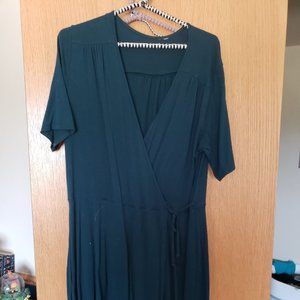 Torrid Teal Faux Wrap cotton jersey dress 1X